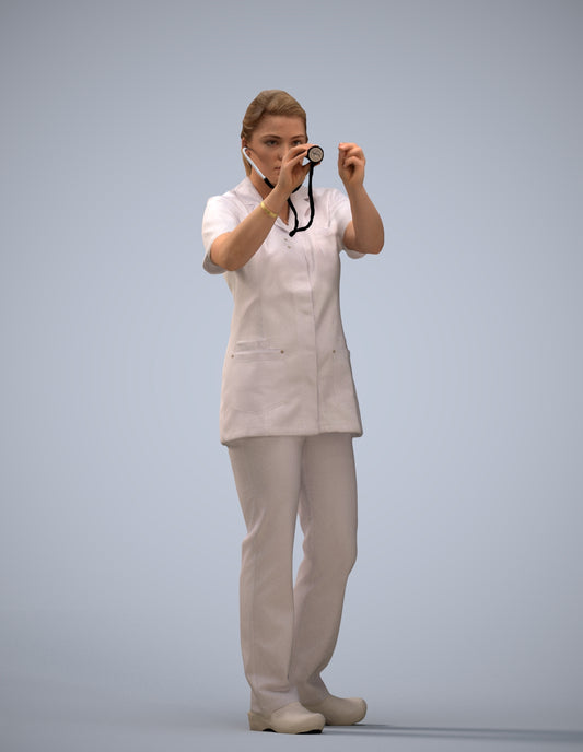3D human model woman medical, photogrammetry scanned person for archviz