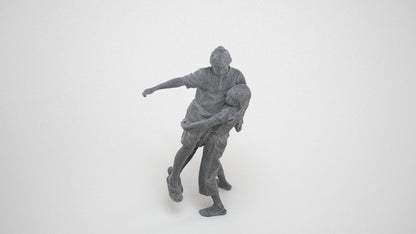 realistic 3D human girl kids, archviz people FBX OBJ for Blender, wireframe three-quarter view
