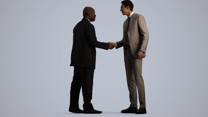 scanned 3D man business, photogrammetry people for Enscape and V-Ray, front view render
