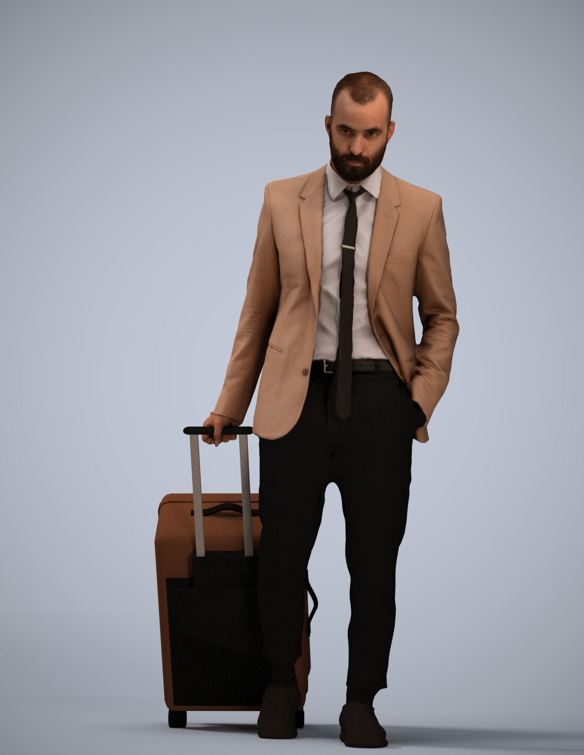 realistic 3D people man business, render-ready for V-Ray and Corona, FBX OBJ