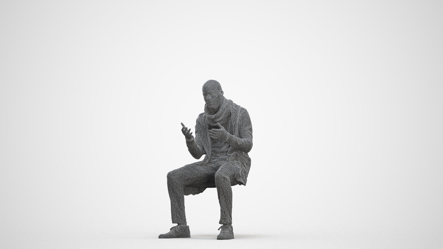 realistic 3D man casual pool, scanned archviz people for Blender and 3ds Max, three-quarter front view render