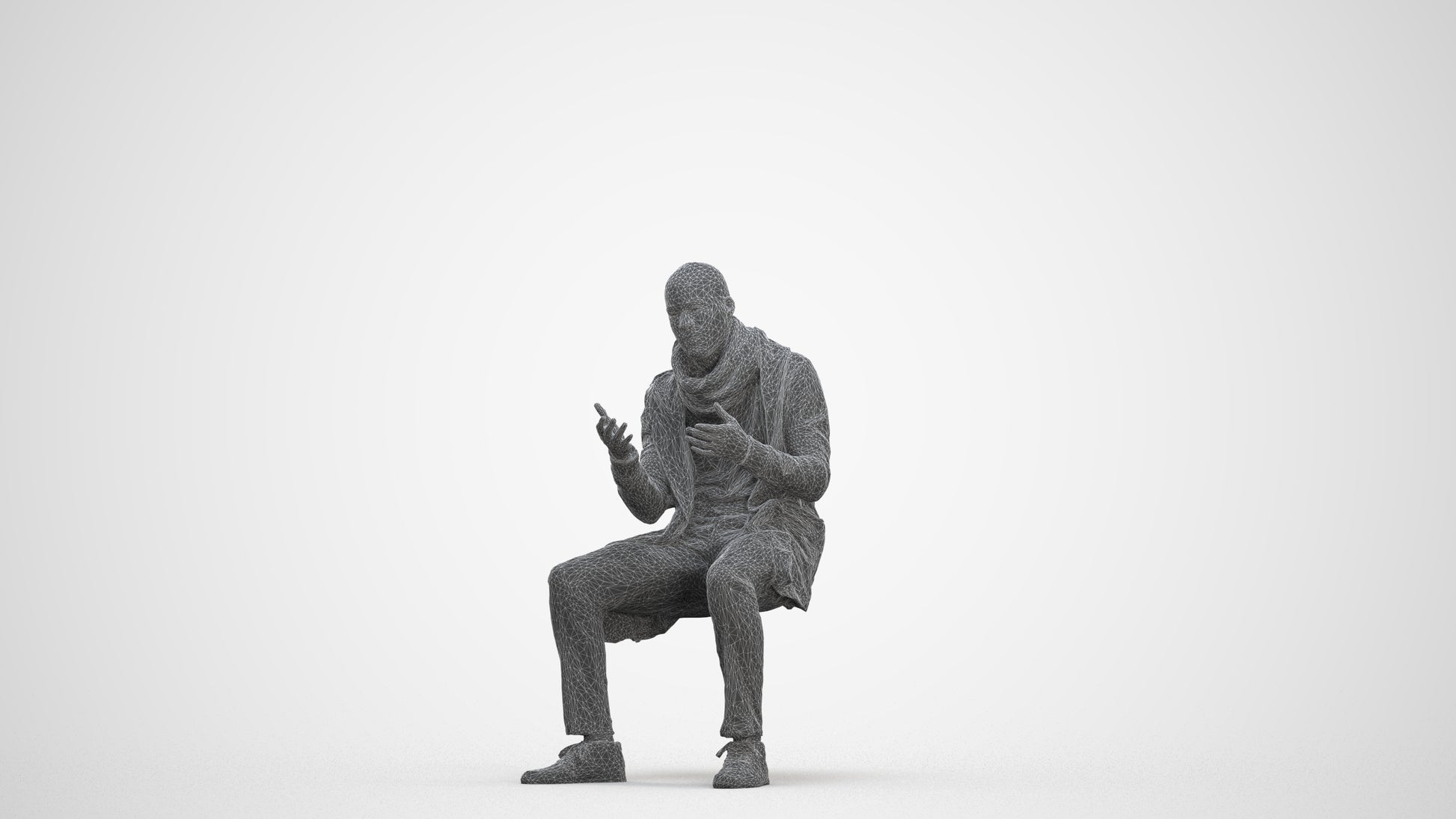 realistic 3D man casual pool, scanned archviz people for Blender and 3ds Max, three-quarter front view render