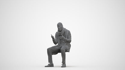 realistic 3D man casual pool, scanned archviz people for Blender and 3ds Max, three-quarter front view render