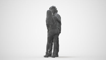 realistic 3D woman casual couple, scanned archviz people for Blender and 3ds Max, square thumbnail