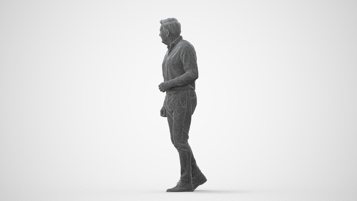 realistic 3D human man casual walking, archviz people FBX OBJ for Blender, square thumbnail