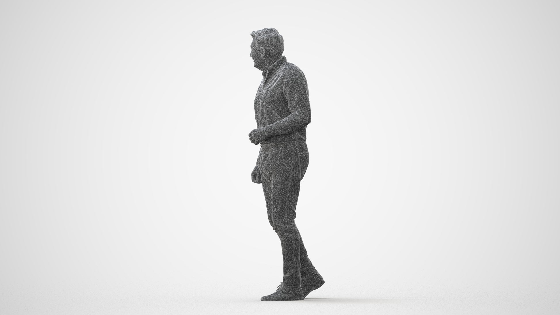 realistic 3D human man casual walking, archviz people FBX OBJ for Blender, square thumbnail