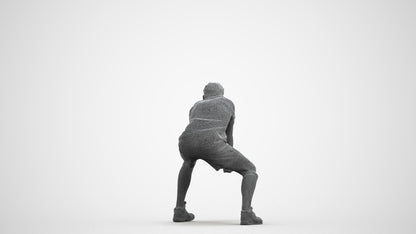 scanned 3D man sport, photogrammetry people for Enscape and V-Ray, wireframe front view