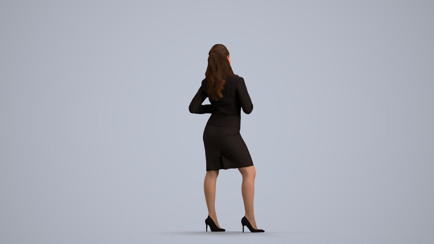 photogrammetry 3D woman business, realistic human model archviz FBX, front view render