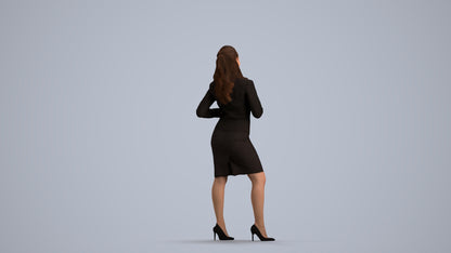 photogrammetry 3D woman business, realistic human model archviz FBX, front view render