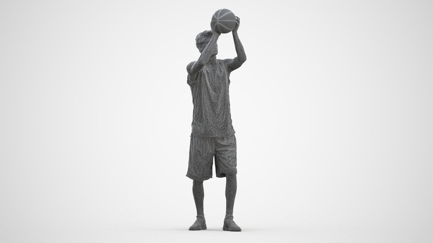 3D people model man sport, scanned human for 3ds Max rendering, three-quarter front view render