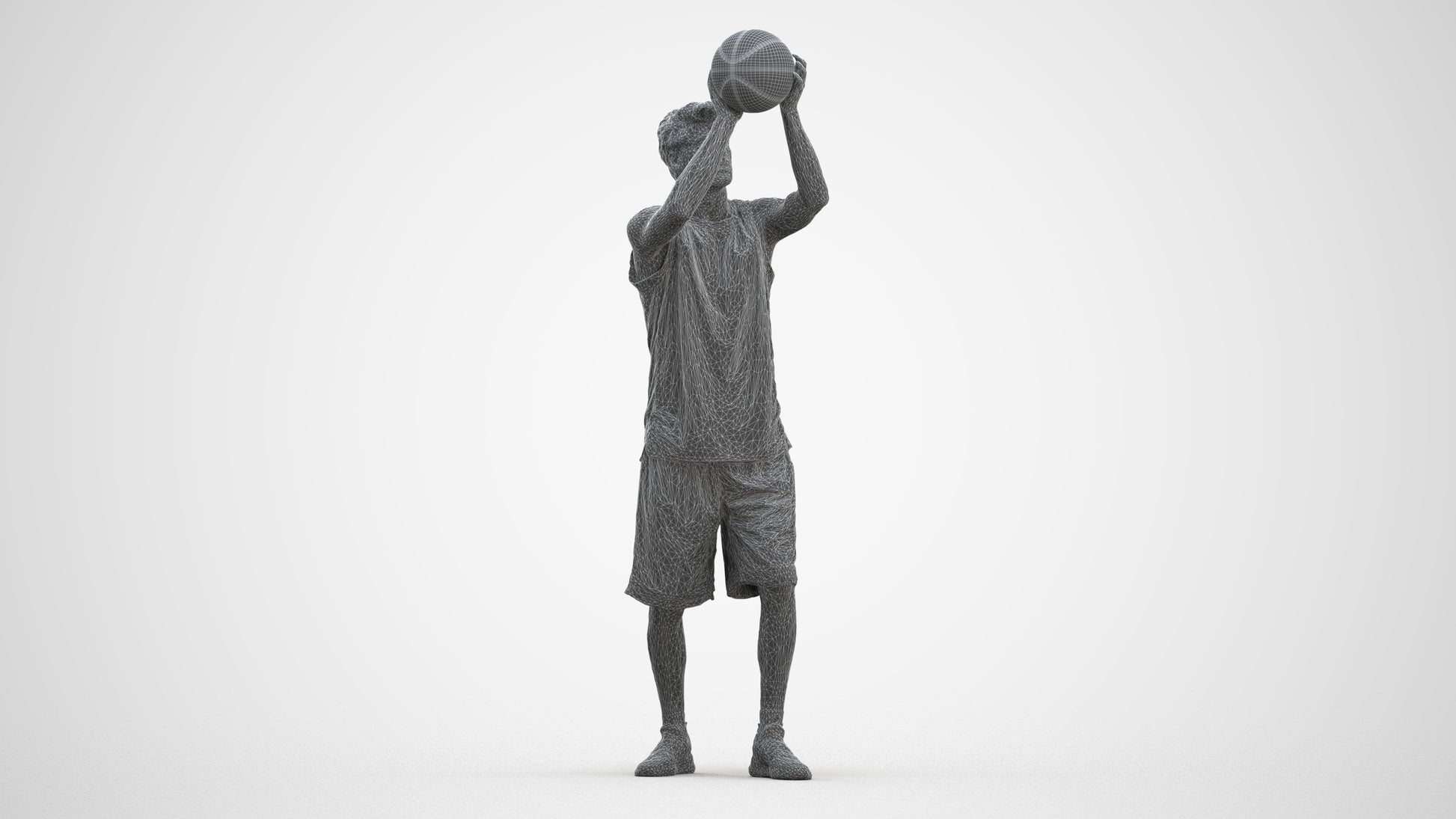 3D people model man sport, scanned human for 3ds Max rendering, three-quarter front view render