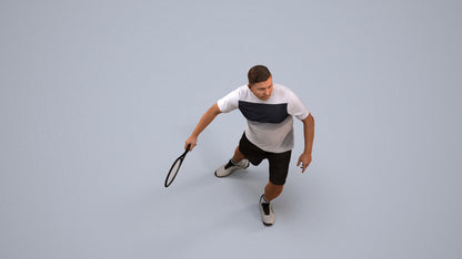3D people model man sport, scanned human for 3ds Max rendering, back view render