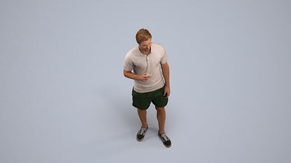 scanned 3D man casual standing, photogrammetry people for Enscape and V-Ray, back view render
