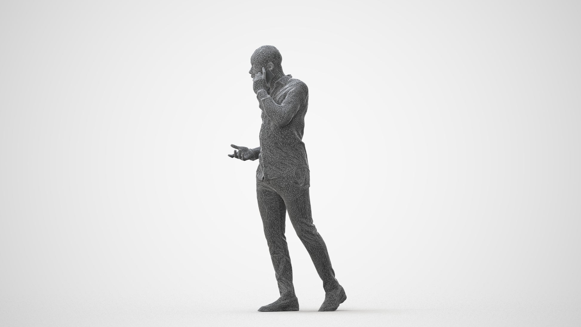 realistic 3D people man business walking, render-ready for V-Ray and Corona, FBX OBJ, square thumbnail