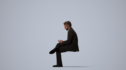 realistic 3D people man business, render-ready for V-Ray and Corona, FBX OBJ, three-quarter view render