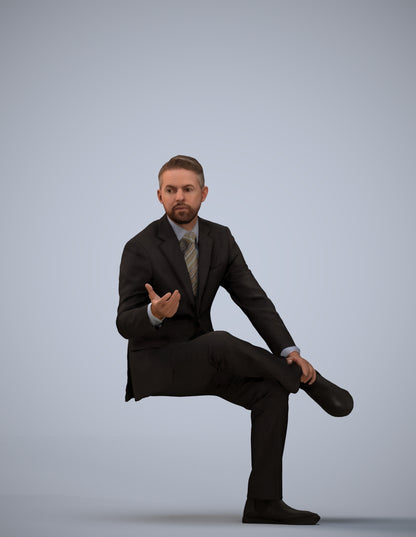 3D people model man business, scanned human for 3ds Max rendering