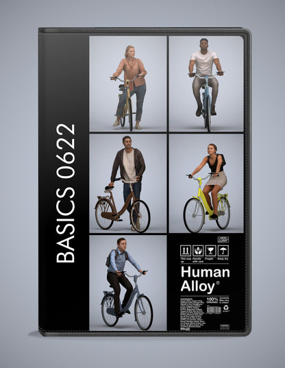 3D people models cycling bundle, 5 scanned humans for 3ds Max rendering