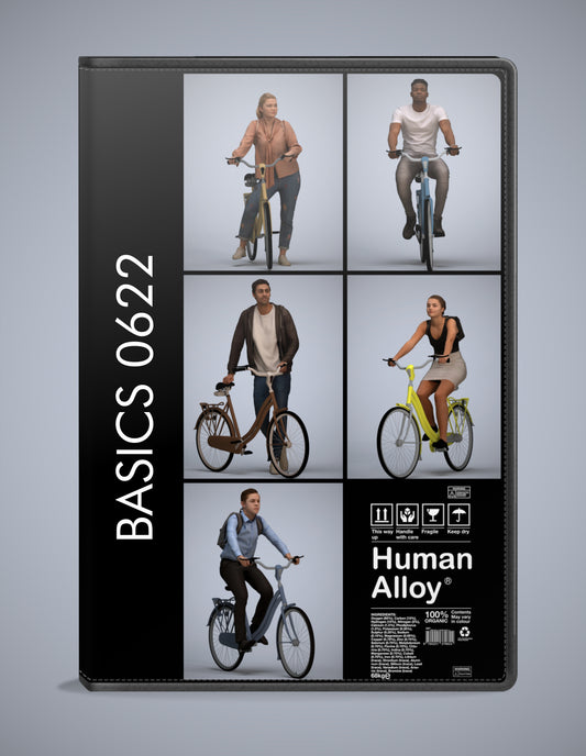 3D people models cycling bundle, 5 scanned humans for 3ds Max rendering