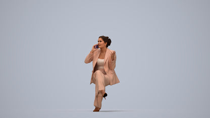 3D scanned woman business, photorealistic archviz people for Enscape and SketchUp, top-down view render