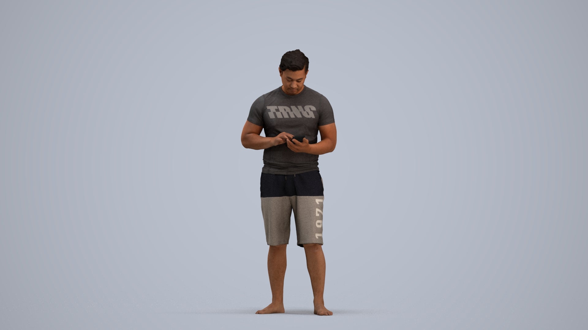 realistic 3D people man standing, render-ready for V-Ray and Corona, FBX OBJ, standing pose render