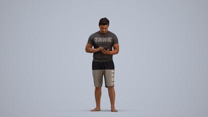 realistic 3D people man standing, render-ready for V-Ray and Corona, FBX OBJ, standing pose render