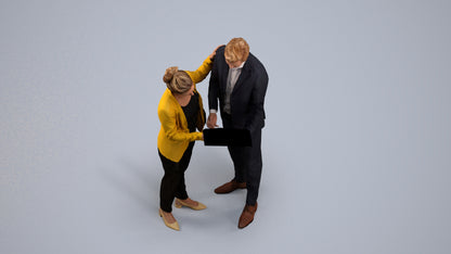 scanned 3D woman business, photogrammetry people for Enscape and V-Ray, back view render