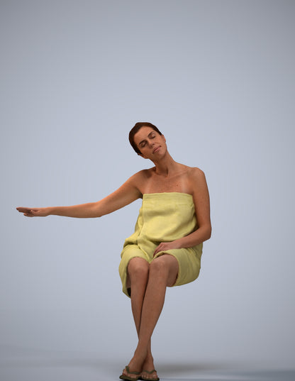 photogrammetry 3D woman casual bathroom, realistic human model archviz FBX