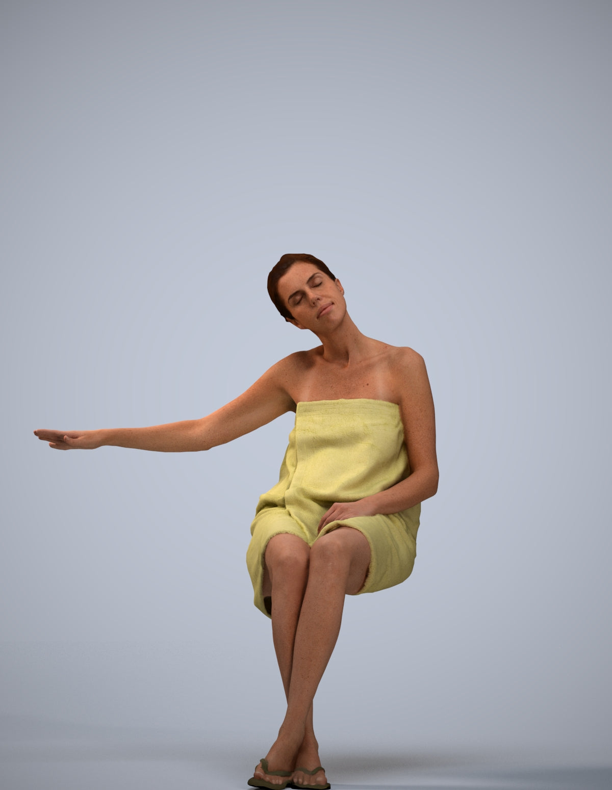 photogrammetry 3D woman casual bathroom, realistic human model archviz FBX