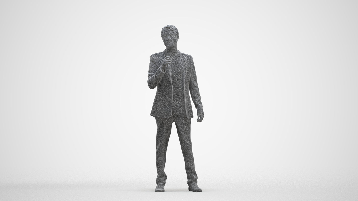 scanned 3D man formal formalaffairs, photogrammetry people for Enscape and V-Ray, three-quarter front view render