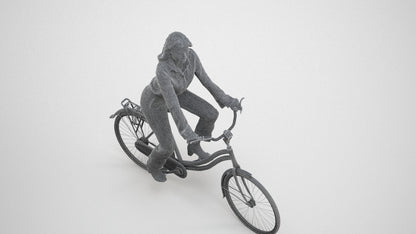 photogrammetry 3D woman business mix, realistic human model archviz FBX, wireframe three-quarter view