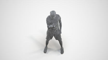 photogrammetry 3D man sport, realistic human model archviz FBX, wireframe three-quarter view