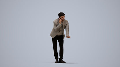 realistic 3D man business, scanned archviz people for Blender and 3ds Max, standing pose render