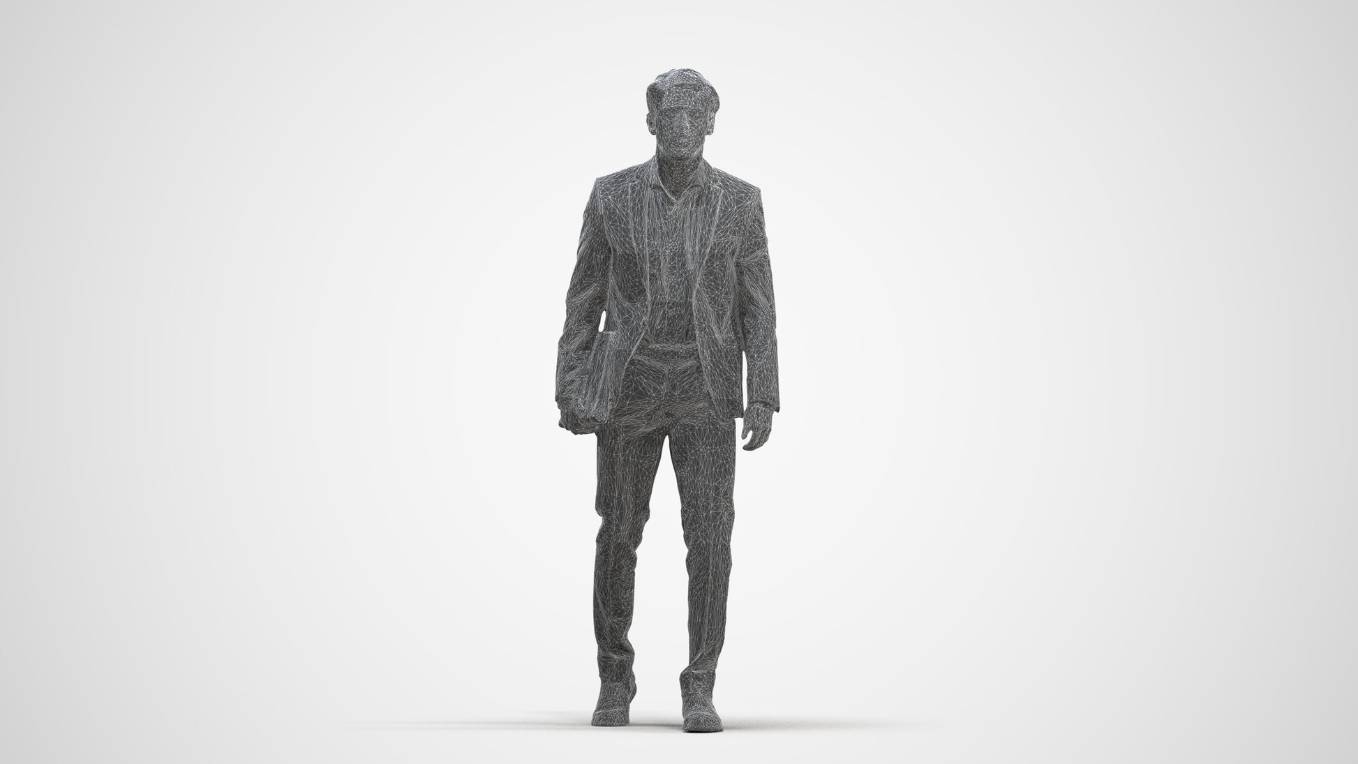realistic 3D people man business, render-ready for V-Ray and Corona, FBX OBJ, three-quarter front view render