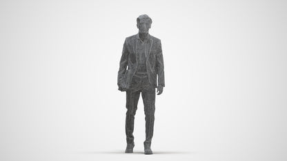 realistic 3D people man business, render-ready for V-Ray and Corona, FBX OBJ, three-quarter front view render