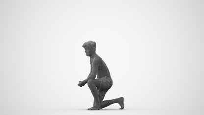 3D people model man pool, scanned human for 3ds Max rendering, square thumbnail