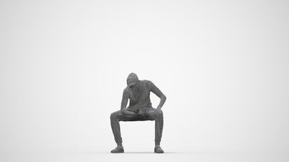 photogrammetry 3D man casual sport, realistic human model archviz FBX, wireframe back view