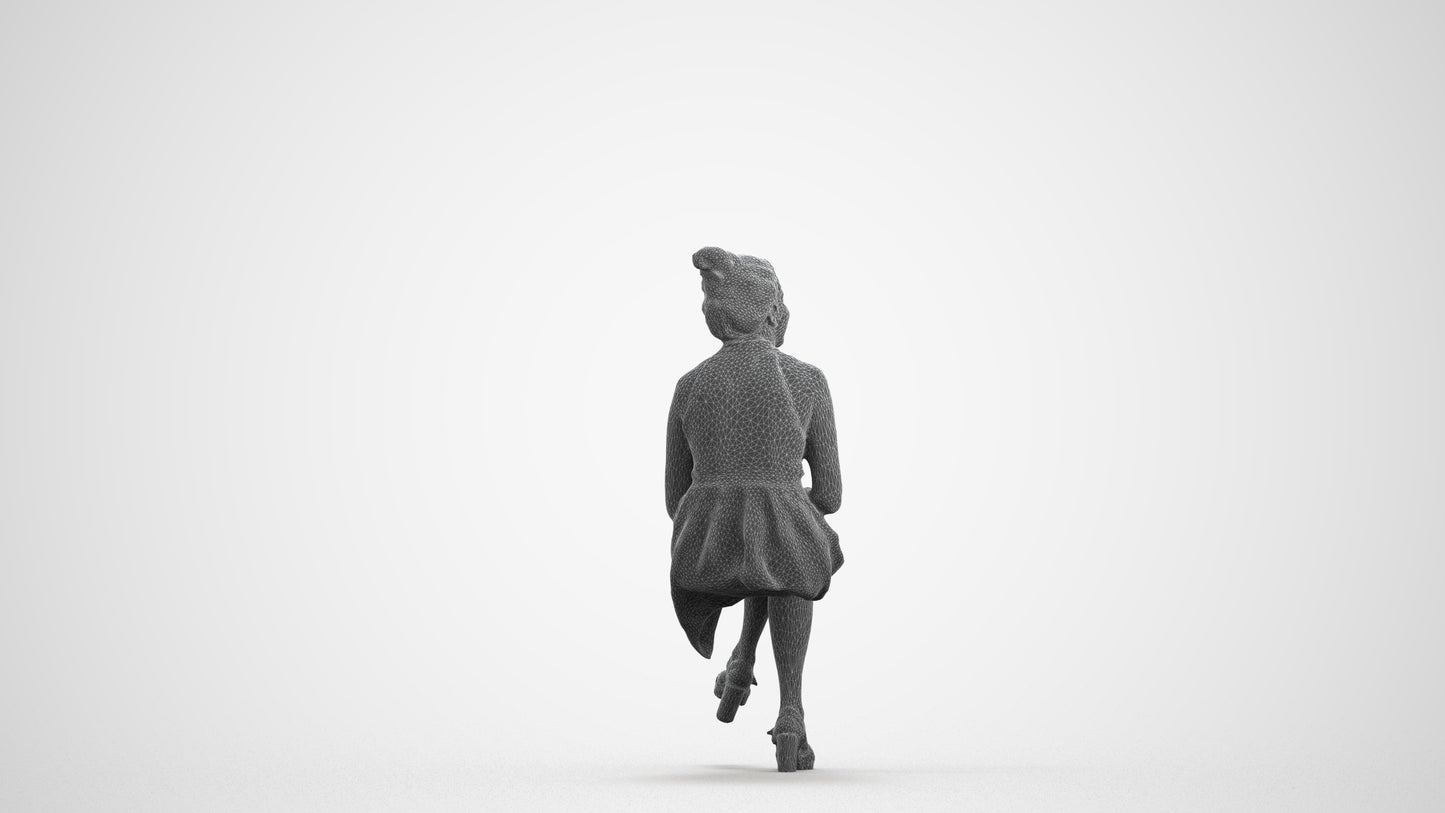 realistic 3D woman formal sitting, scanned archviz people for Blender and 3ds Max, wireframe front view