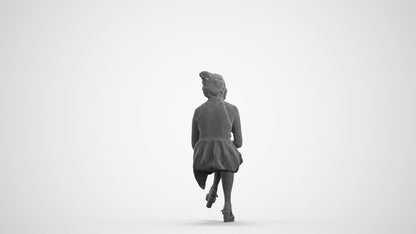realistic 3D woman formal sitting, scanned archviz people for Blender and 3ds Max, wireframe front view