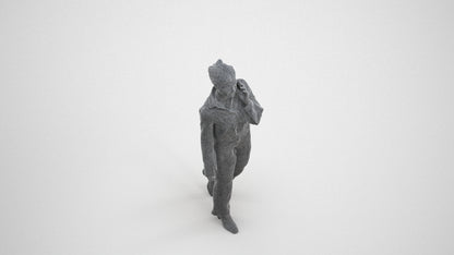 scanned 3D woman business walking, photogrammetry people for Enscape and V-Ray, wireframe three-quarter view