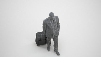 photogrammetry 3D man business, realistic human model archviz FBX, wireframe three-quarter view