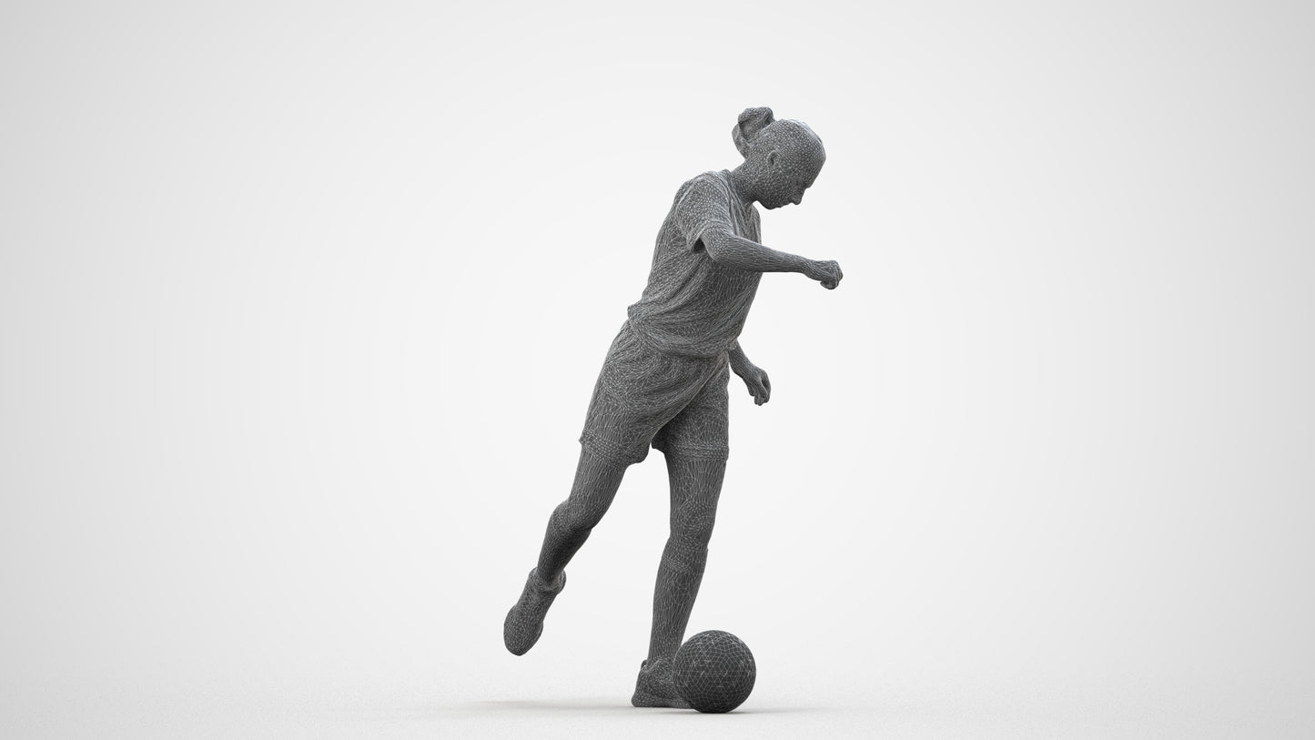 realistic 3D people woman sport, render-ready for V-Ray and Corona, FBX OBJ, wireframe side view