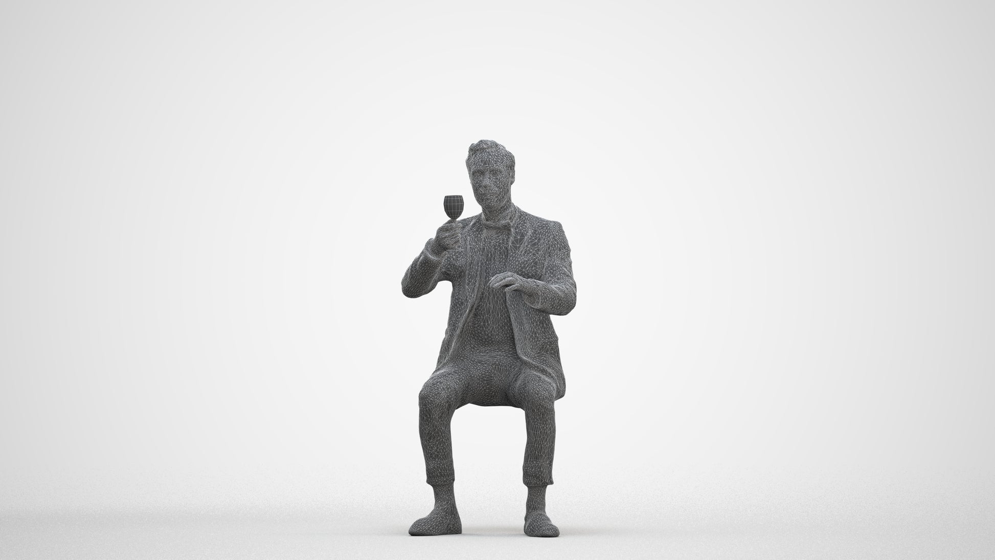 realistic 3D human man formal formalaffairs, archviz people FBX OBJ for Blender, three-quarter front view render