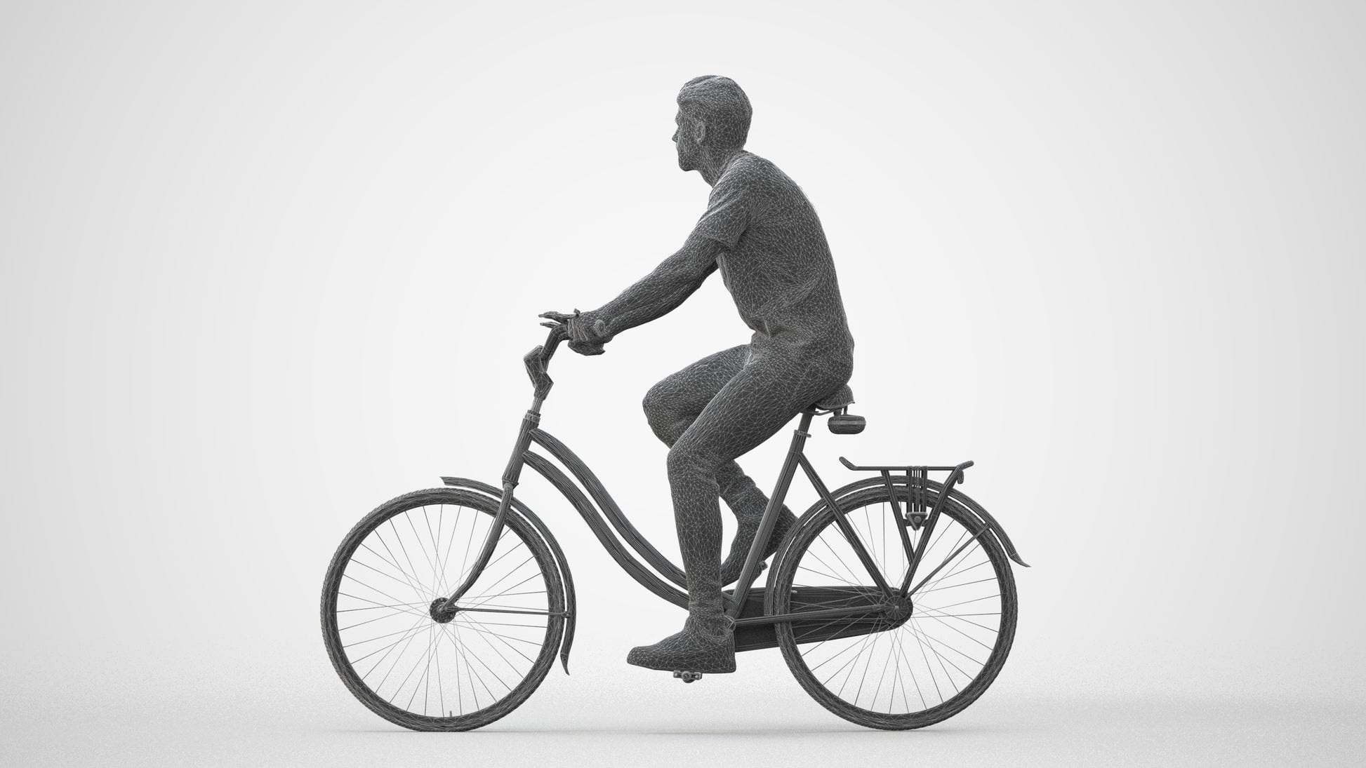 realistic 3D people man casual cycling, render-ready for V-Ray and Corona, FBX OBJ, square thumbnail
