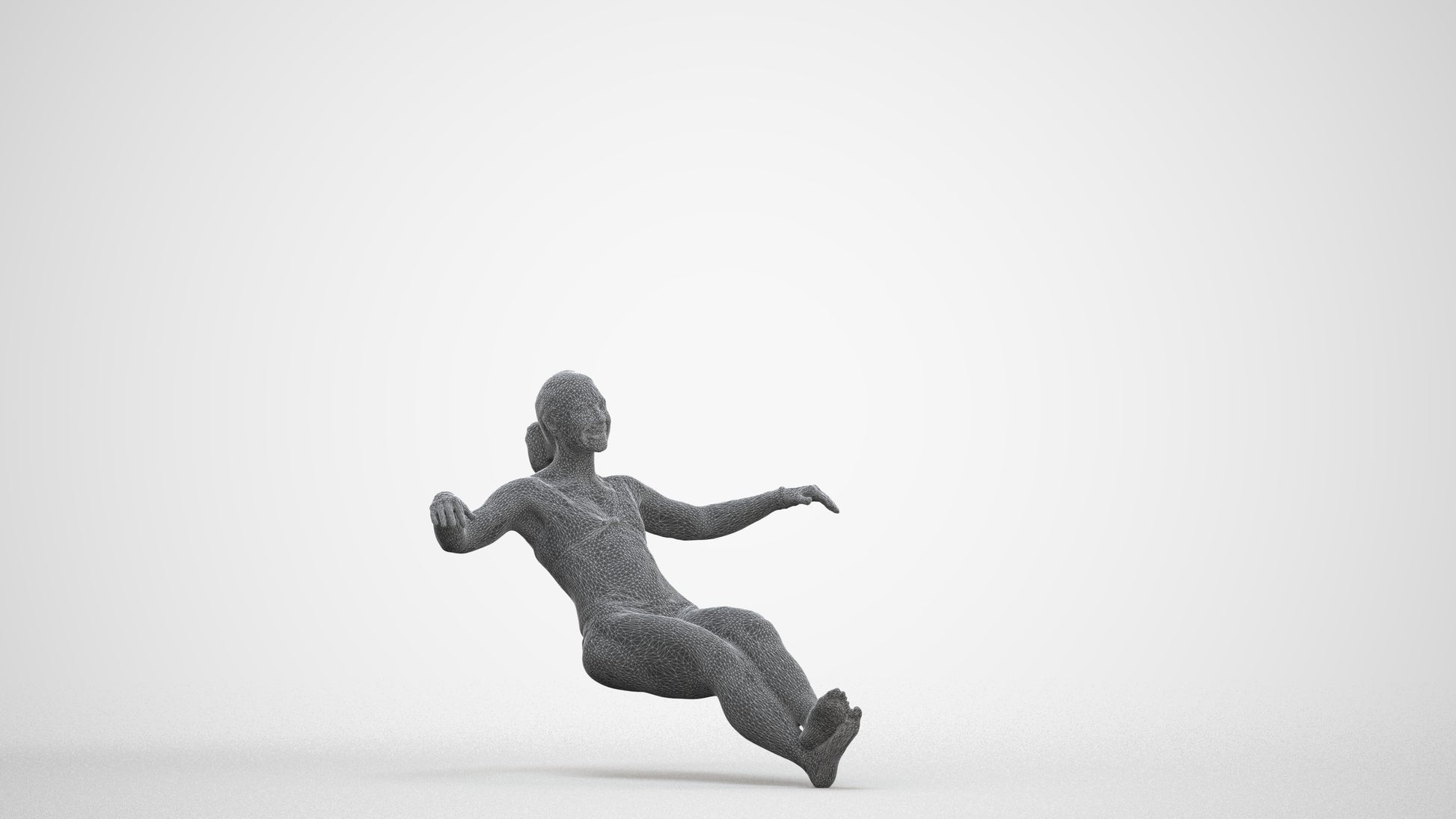 realistic 3D woman pool, scanned archviz people for Blender and 3ds Max, three-quarter front view render