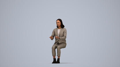 scanned 3D woman business, photogrammetry people for Enscape and V-Ray, top-down view render