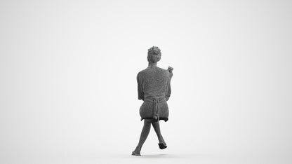 3D people model woman casual sitting, scanned human for 3ds Max rendering, wireframe front view
