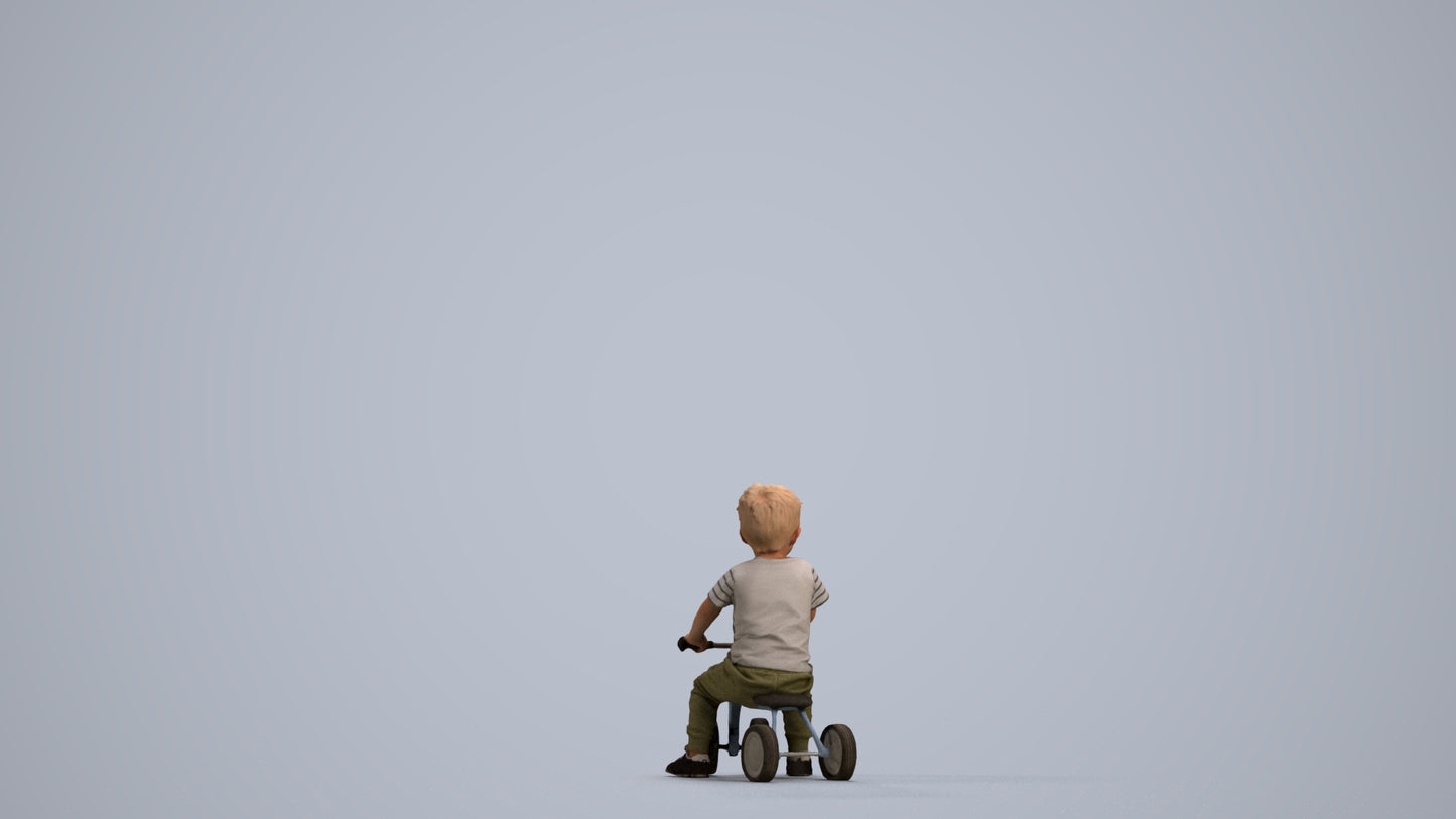 realistic 3D people boy casual kids, render-ready for V-Ray and Corona, FBX OBJ, front view render