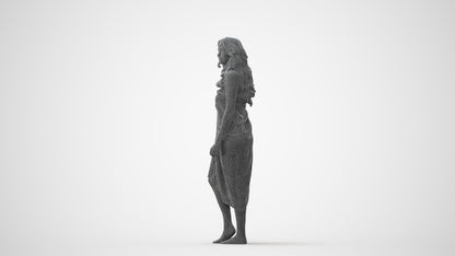 3D human model woman pool, photogrammetry scanned person for archviz, square thumbnail