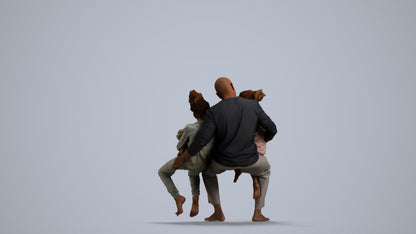 realistic 3D human girl casual kids, archviz people FBX OBJ for Blender, front view render