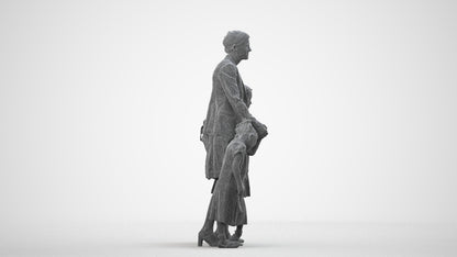 photogrammetry 3D girl kids, realistic human model archviz FBX, wireframe side view